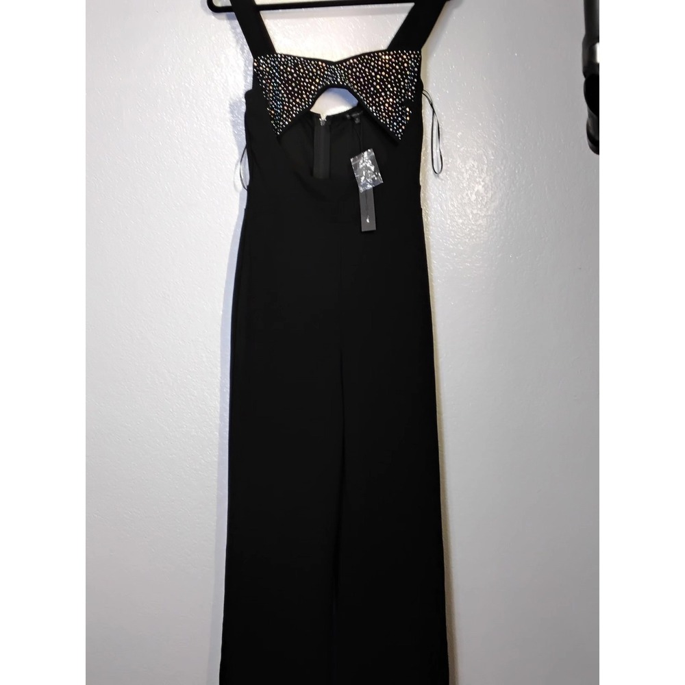 Symphony Black Rhinestone Cutout Wide Leg Jumpsuit Evening Gown New (69)